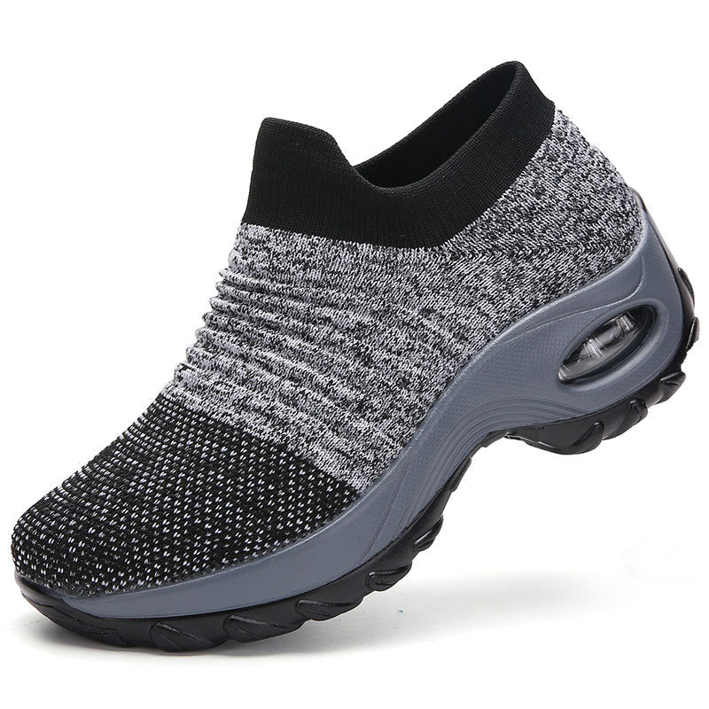 Dam Sneakers – Andningsbar Stickad – Luftkuddsula – Slip-On Bekväm Passform