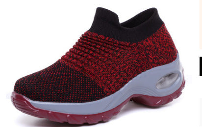 Dam Sneakers – Andningsbar Stickad – Luftkuddsula – Slip-On Bekväm Passform
