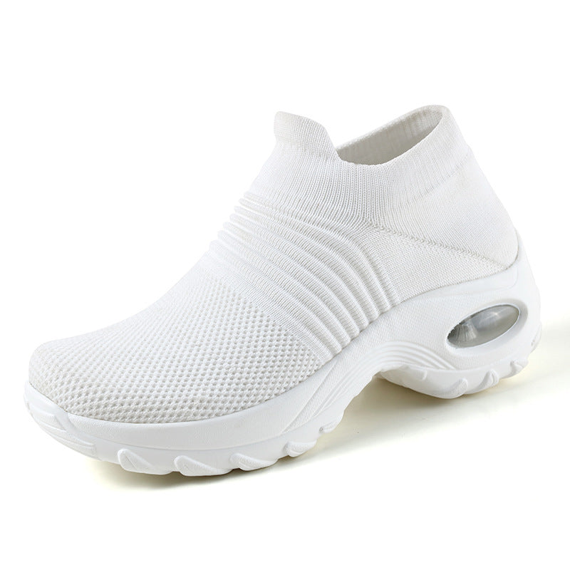 Dam Sneakers – Andningsbar Stickad – Luftkuddsula – Slip-On Bekväm Passform