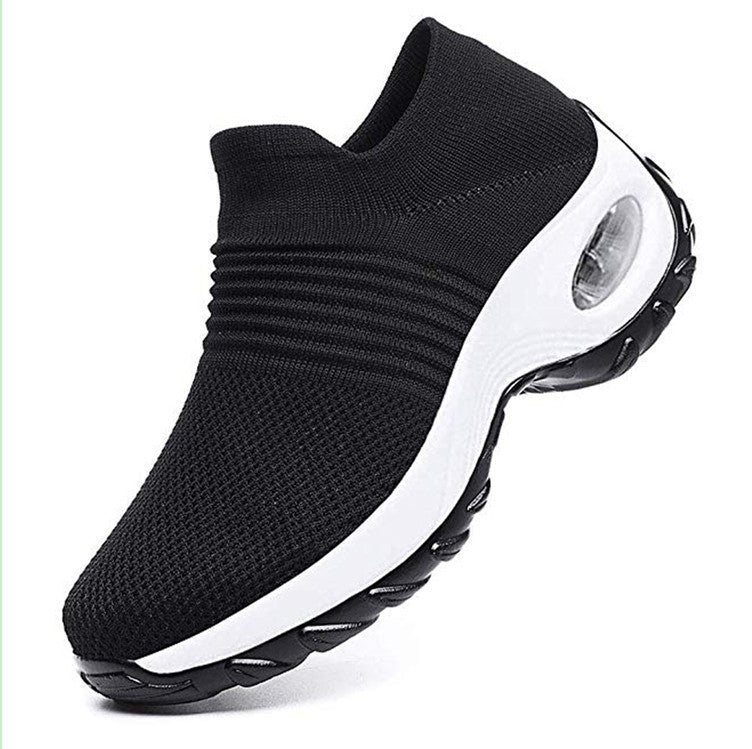Dam Sneakers – Andningsbar Stickad – Luftkuddsula – Slip-On Bekväm Passform