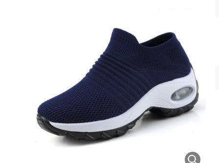 Dam Sneakers – Andningsbar Stickad – Luftkuddsula – Slip-On Bekväm Passform