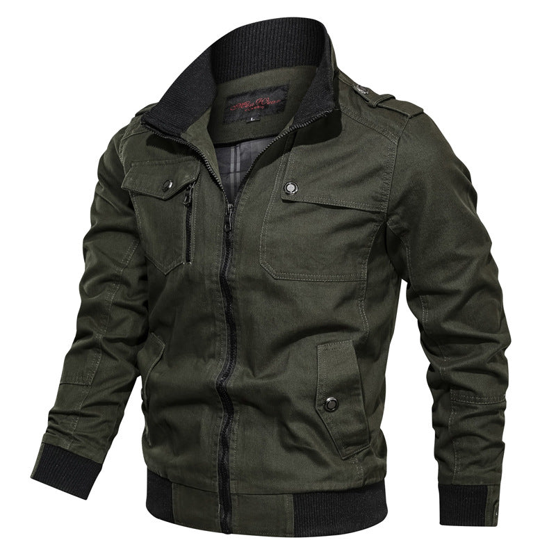 Herrjacka – Slim Fit – Andningsbart Tyg – Ståkrage – Dragkedja – Ribbad Kant