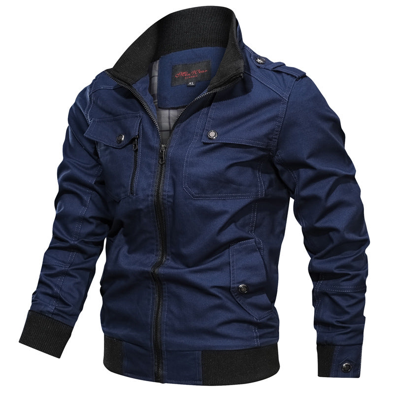 Herrjacka – Slim Fit – Andningsbart Tyg – Ståkrage – Dragkedja – Ribbad Kant
