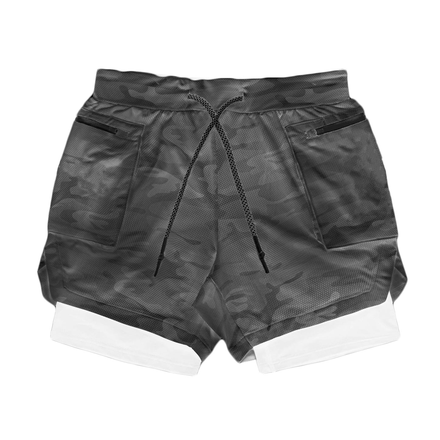 Herrshorts – Dubbellagerdesign – Kompression inre – Mitten av lår