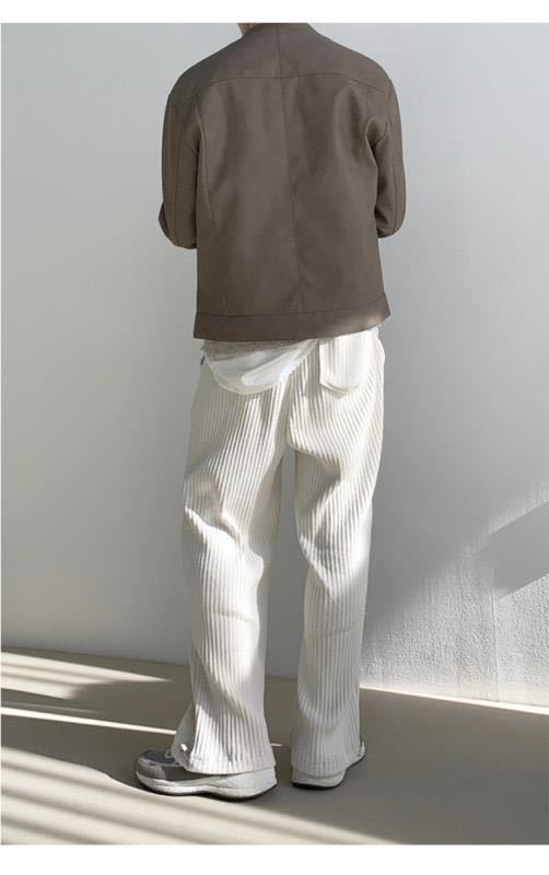 Herrbyxor – Corduroy – Avslappnad Passform – Taperade Ben – Fullängd Casualmodell