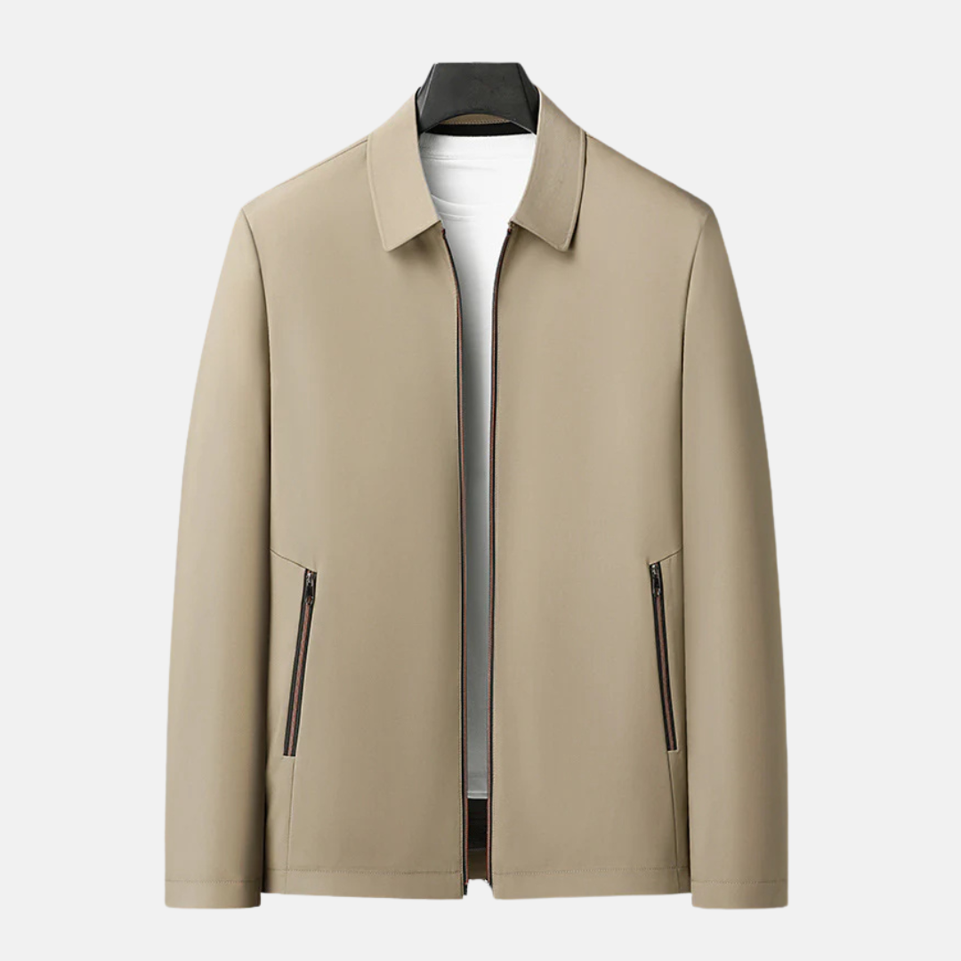 Herr Blazer - Vävt Tyg - Regular Fit - Midjelång - Spetskrage - Dragkedja