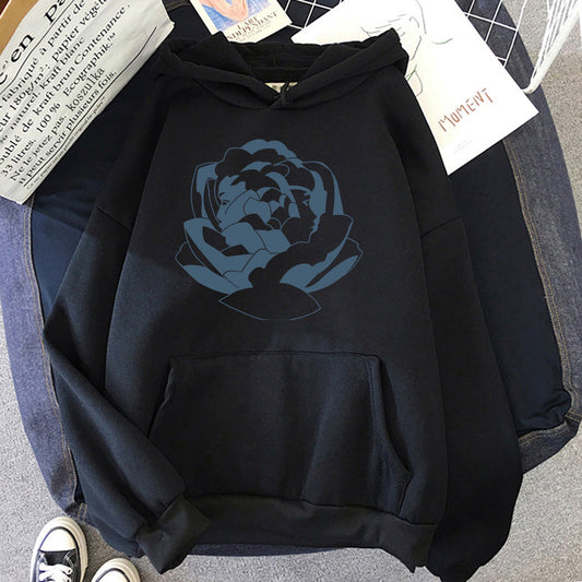 Herr Hoodie – Oversized Passform – Bomullsblandning – Grafiskt Tryck – Streetwear