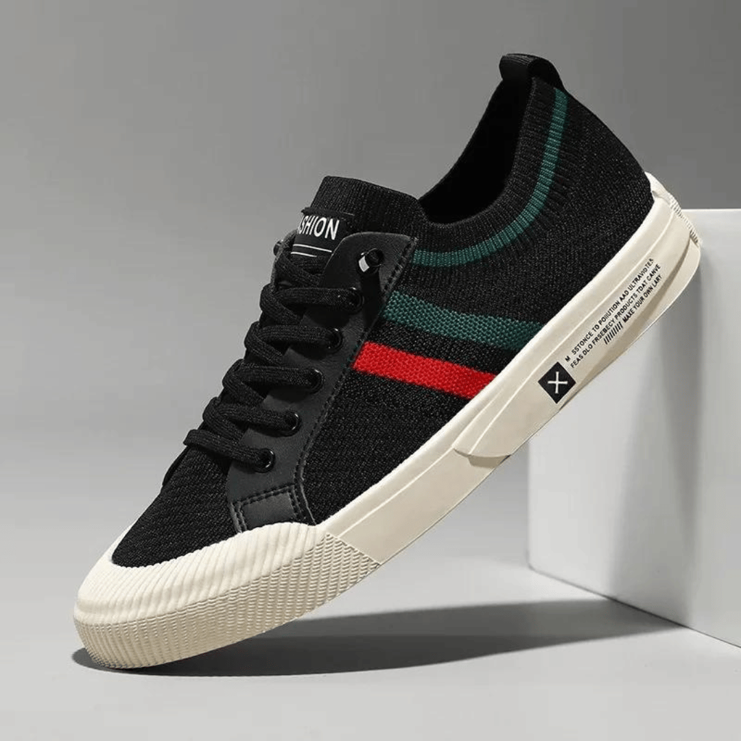 Herr Sneakers – Stickad Ovandel – Låg Modell – Sportig och Bekväm Passform