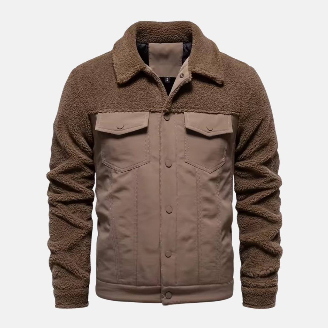 Herrjacka – Regular Fit – Hybriddesign med Ullblandning – Knäppning Fram – Fickor med Lock