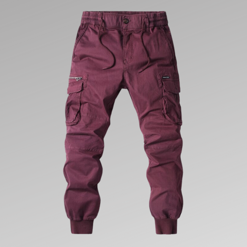Herr Cargo Joggers - Bekväm Bomullsblandning - Elastisk Midja - Flera Fickor