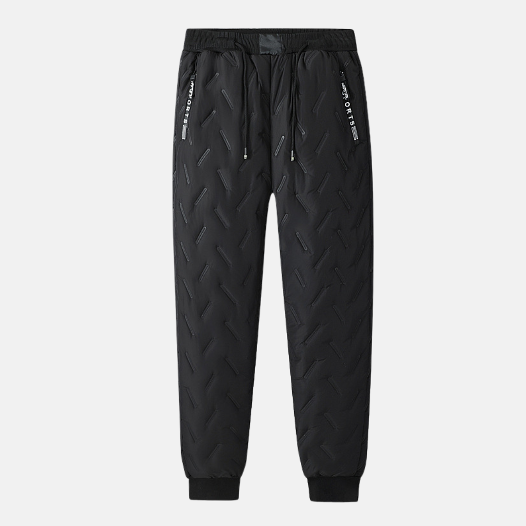 Herrer Sweatpants – Quiltad Design – Avslappnad Passform – Vadderade med Resårkanter