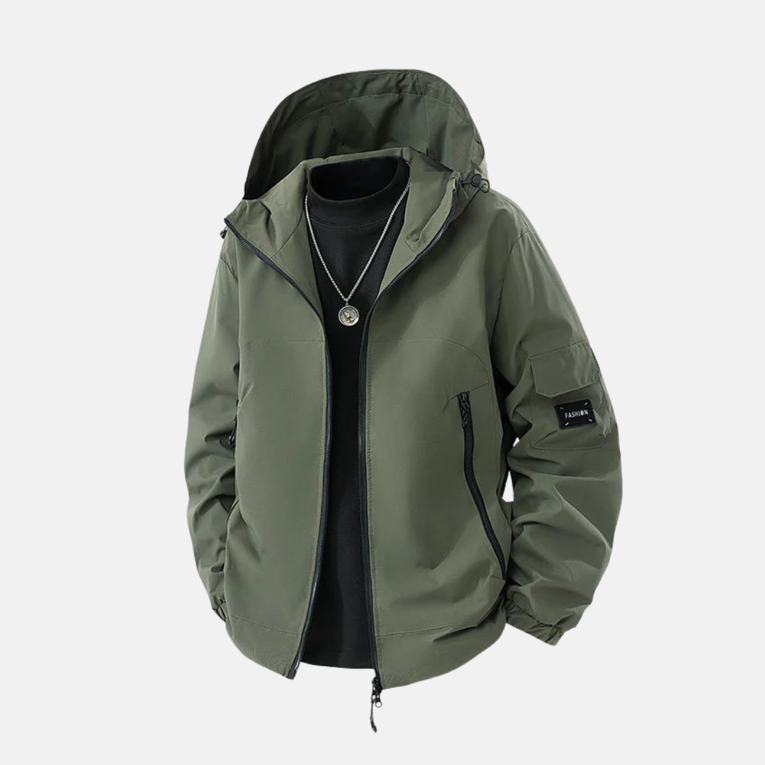 Herrjacka – Avslappnad Passform – Huva – Justerbar Midja – Flera Dragkedjefickor