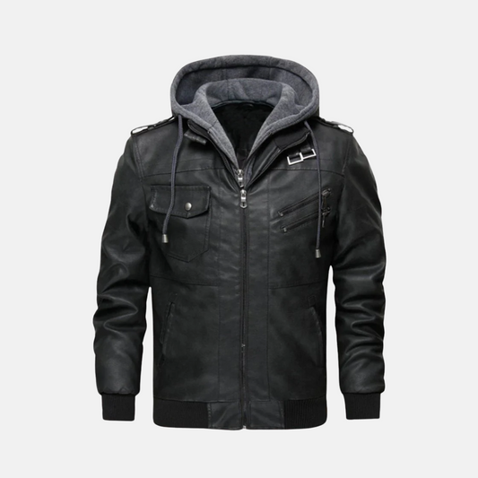 Herr Jacka Bomber – Skinnimitation – Huva – Ribbade Muddar – Dragkedjefickor