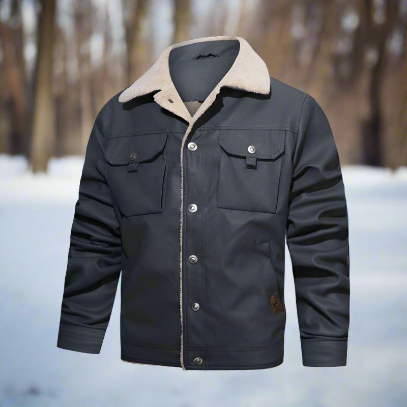 Herrjacka - Shearlingfodrad - Klassisk Passform - Knäppning - Bröstfickor