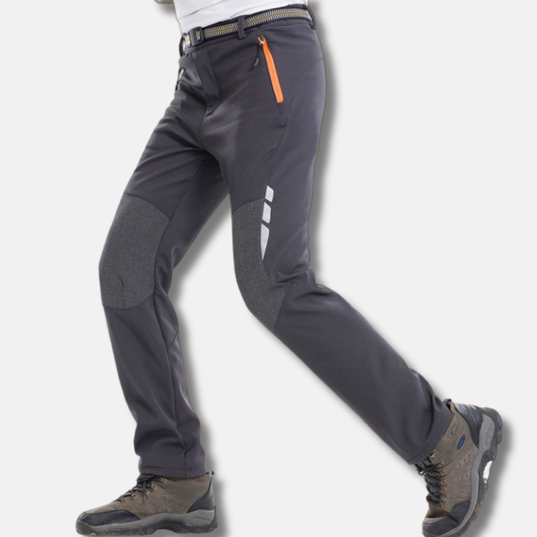 Herrbyxa för Utomhussport – Softshell – Slim Fit – Förstärkta Knän – Reflexdetaljer