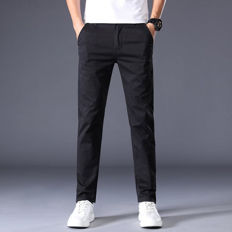 Herr Chinos - Slim Fit - Bomull med Stretch - Klassisk Design - Bekväma & Stilrena