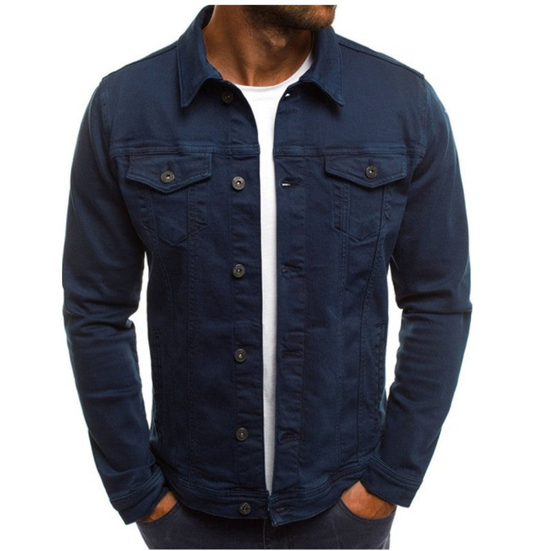 Herrjeansjacka – Regular Fit – Knäppning fram – Bröstfickor – Klassisk design