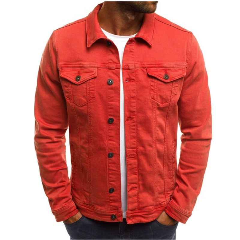 Herrjeansjacka – Regular Fit – Knäppning fram – Bröstfickor – Klassisk design