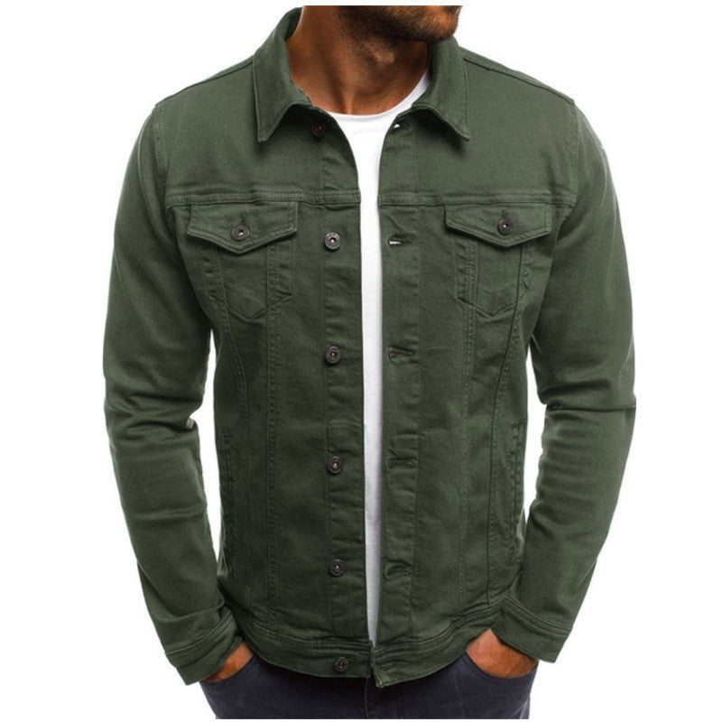 Herrjeansjacka – Regular Fit – Knäppning fram – Bröstfickor – Klassisk design