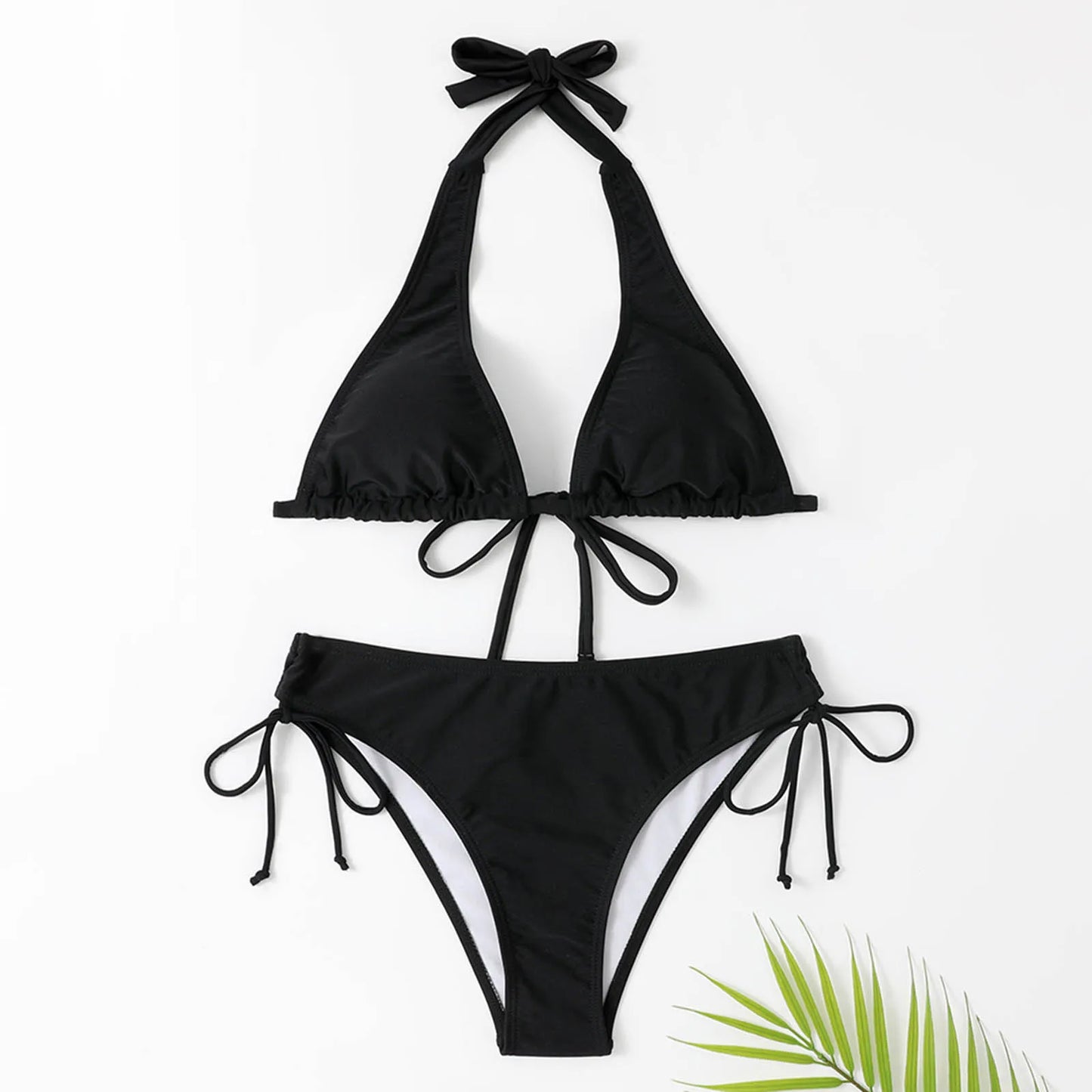 Dam Bikini Set – Justerbar Triangelöverdel – Låg Midja – Stretchig Andningsbar Passform