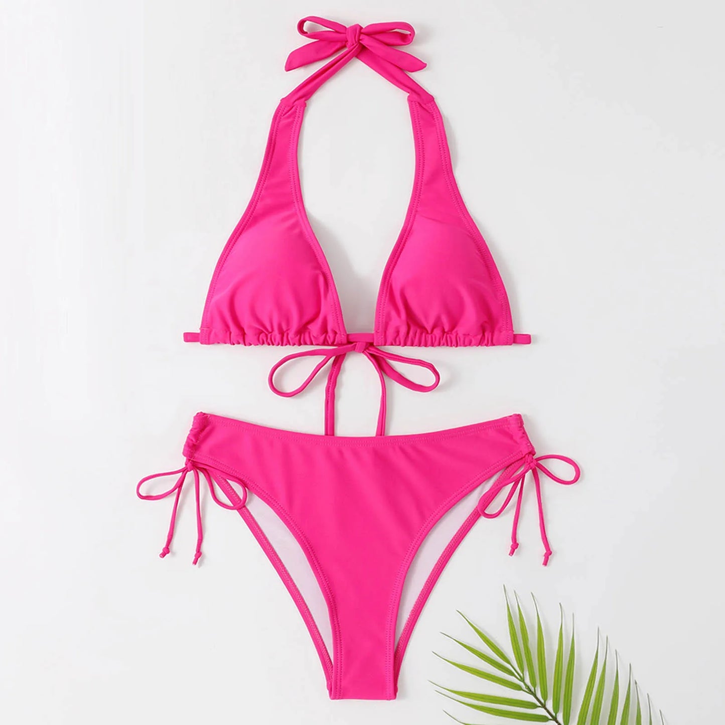 Dam Bikini Set – Justerbar Triangelöverdel – Låg Midja – Stretchig Andningsbar Passform