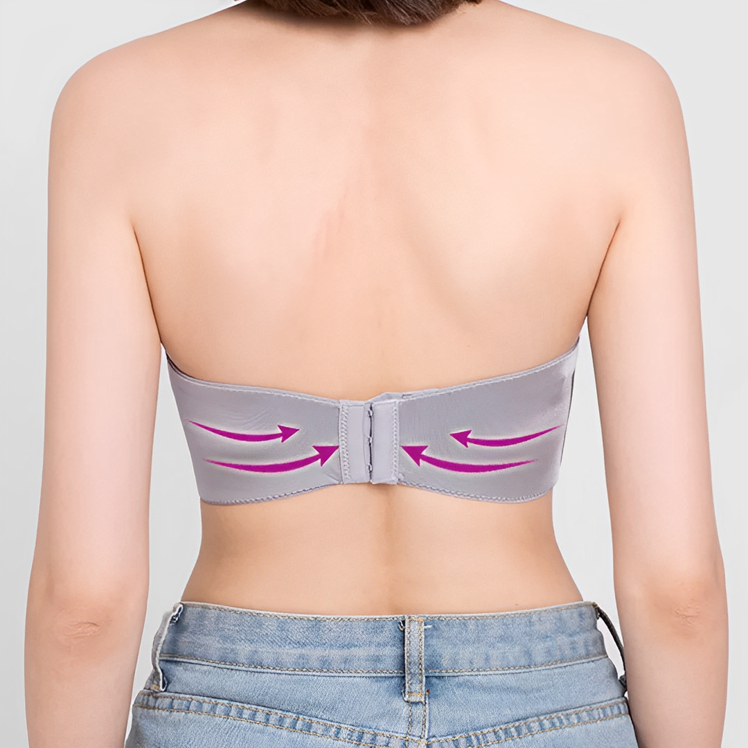 Dam Strapless Bh – Sömlös Siluett – Formpressade Kupor – Halkfri Passform