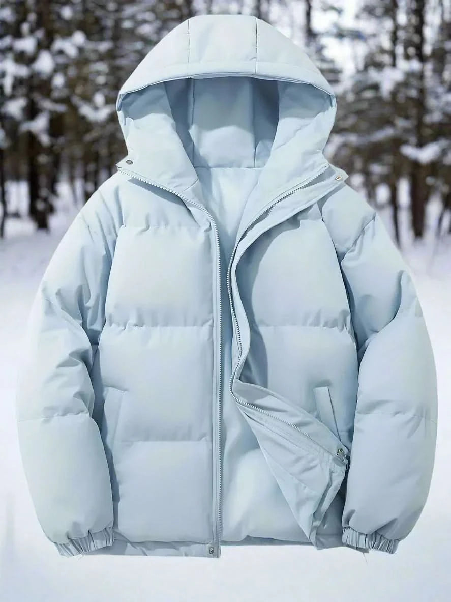 Herr Pufferjacka - Varmt Vadderad - Hög Krage & Huva - Vind- & Vattentålig