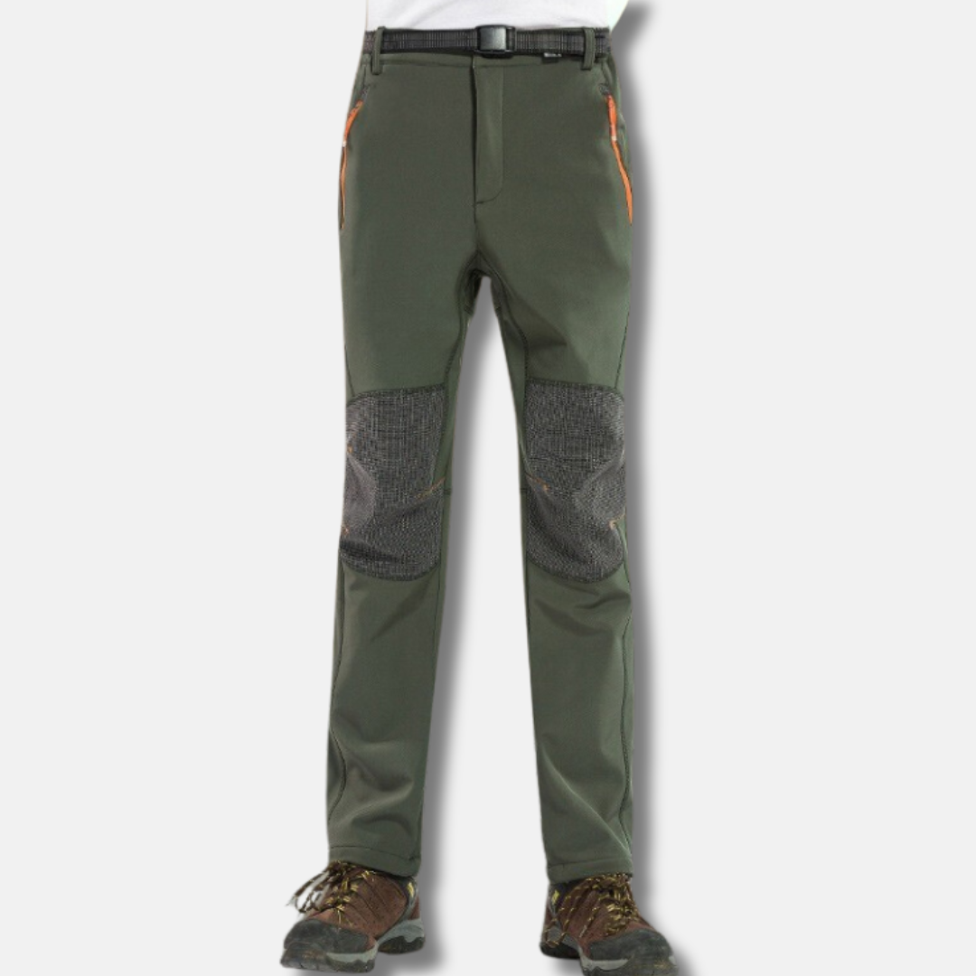 Herrbyxa för Utomhussport – Softshell – Slim Fit – Förstärkta Knän – Reflexdetaljer