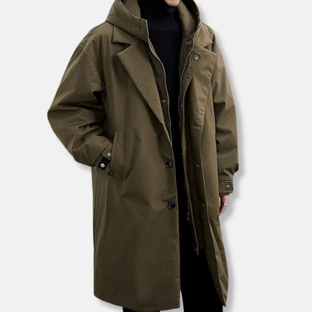 Herr Parkas Rock – Oversize Passform – Huva – Vattentålig – Lagerlös Design