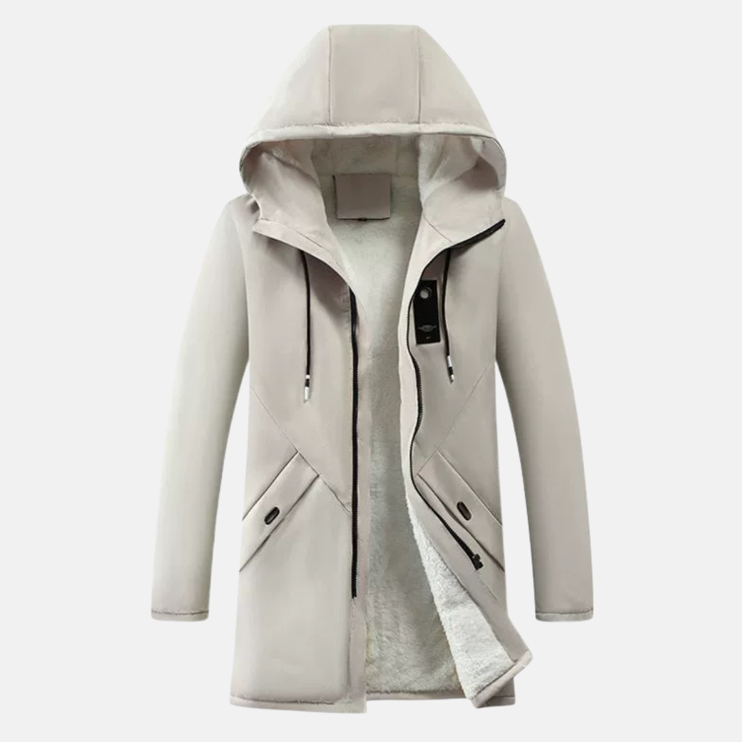 Herrjacka med Huva – Vindskyddad – Fleecefodrad – Medellång – Normal Passform