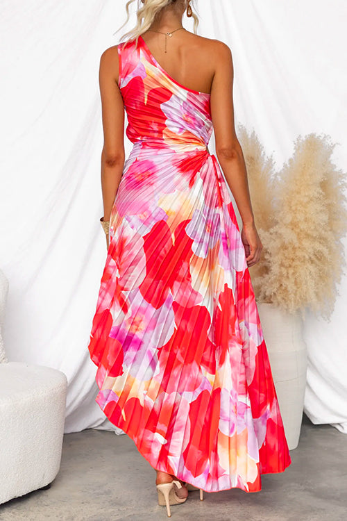 Dam Maxiklänning – One-Shoulder – Rynkad Liv – Flödande Elegant Design
