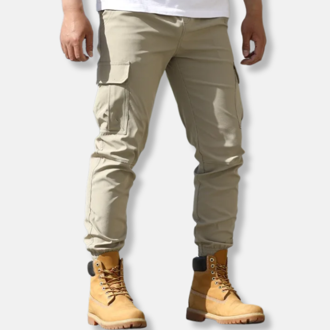 Herrbyxor Jogger – Cargo Design – Slim till Normal Passform – Elastiska Ankelslut