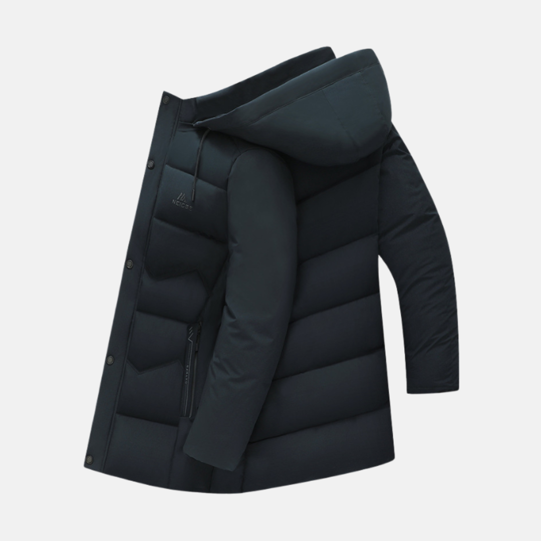 Herrjacka med Huva – Vadderad – Plushy Foder – Quiltad – Med Dragkedjefickor