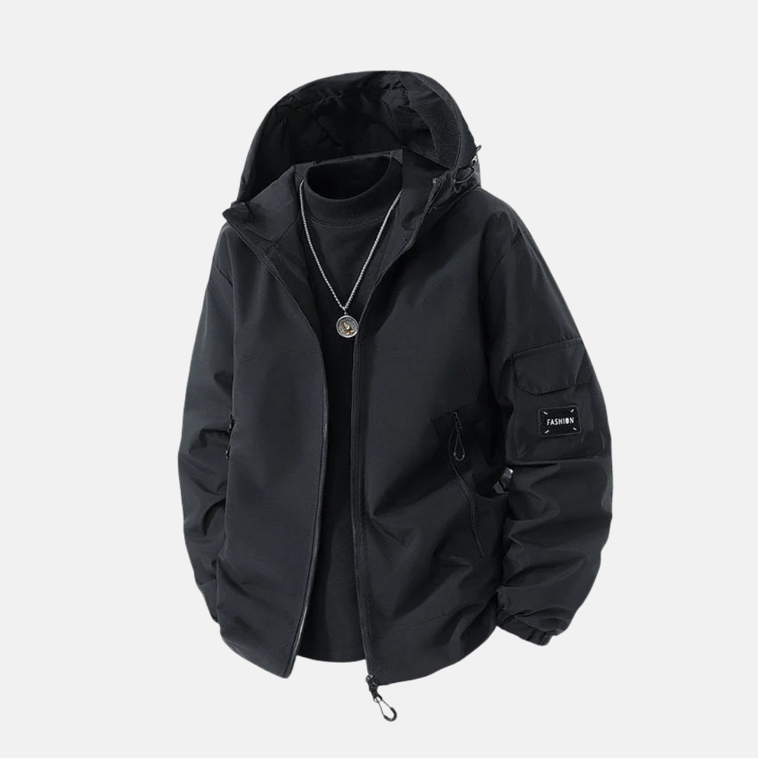 Herrjacka – Avslappnad Passform – Huva – Justerbar Midja – Flera Dragkedjefickor