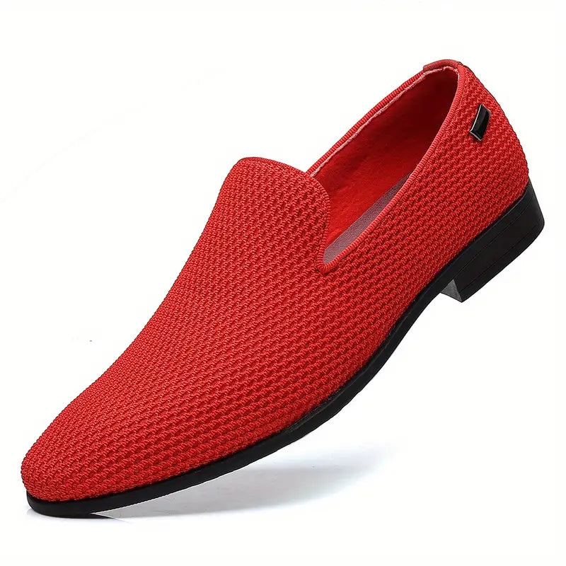 Herr Slip-on Skor - Läderimitation - Elastiska Paneler - Gummisula - Bekväm Casual