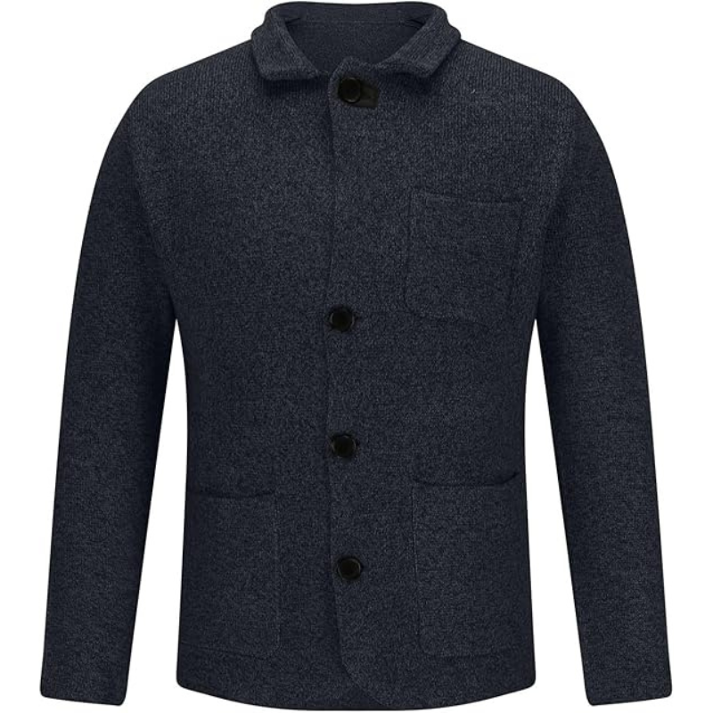 Herrblazer – Slim Fit – Skräddad Siluett – Tweedliknande Tyg – Notchslag