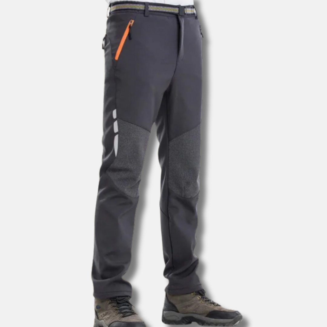 Herrbyxa för Utomhussport – Softshell – Slim Fit – Förstärkta Knän – Reflexdetaljer