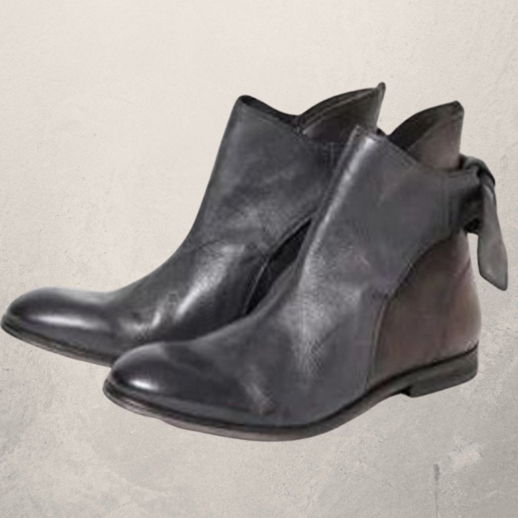 Dam Ankelboots – Skinn – Smal Passform – Omlottknut – Platt Sula