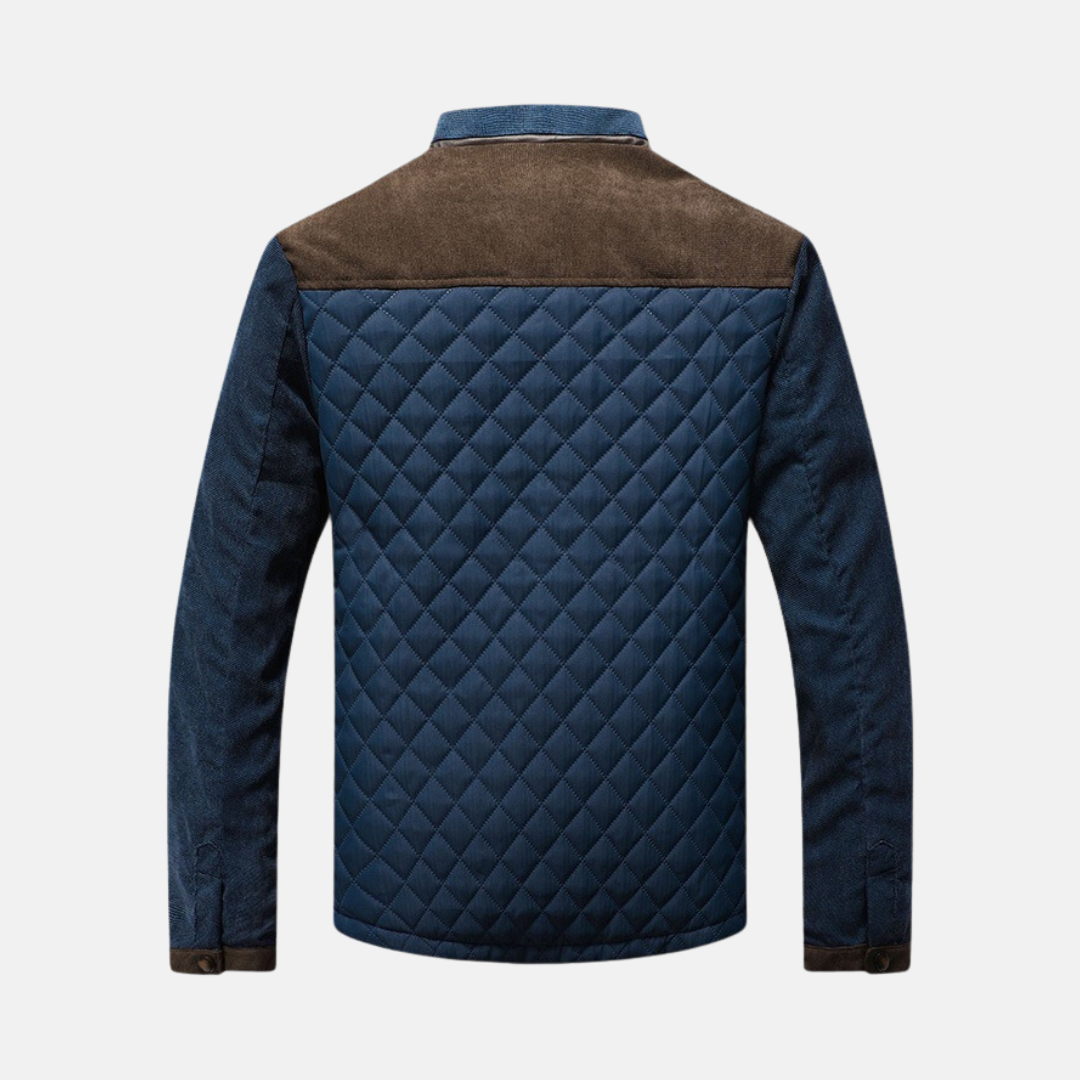 Herrjacka – Slim Fit – Quiltad Design – Hybridtextur – Ståkrage – Tryckknappar