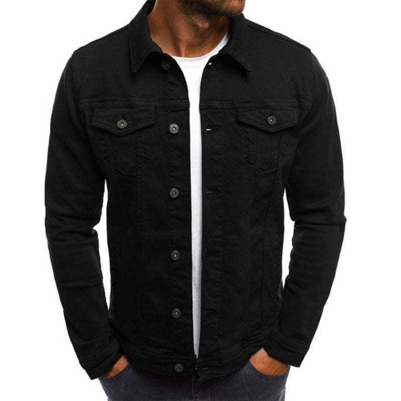 Herrjeansjacka – Regular Fit – Knäppning fram – Bröstfickor – Klassisk design