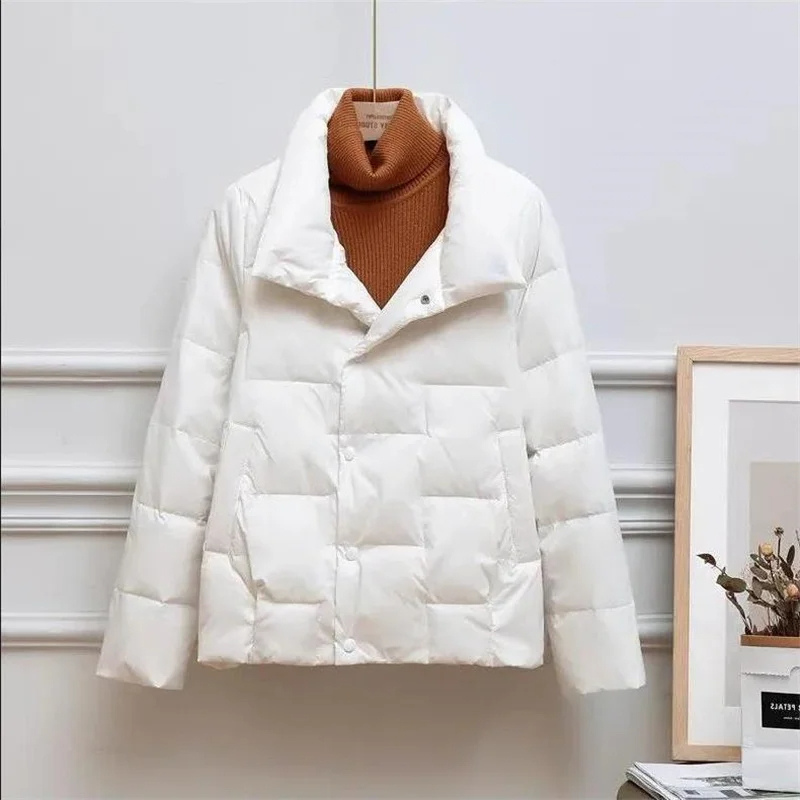 Unisex Vadderad Jacka – Quiltad Design – Värmande Isolering – Hög Krage