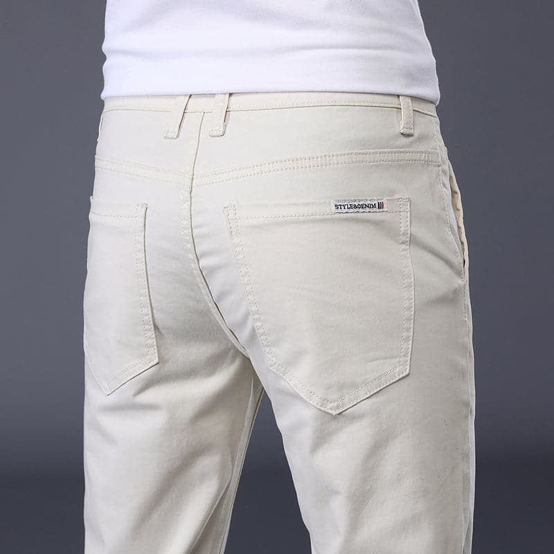 Herr Chinos - Slim Fit - Bomull med Stretch - Klassisk Design - Bekväma & Stilrena
