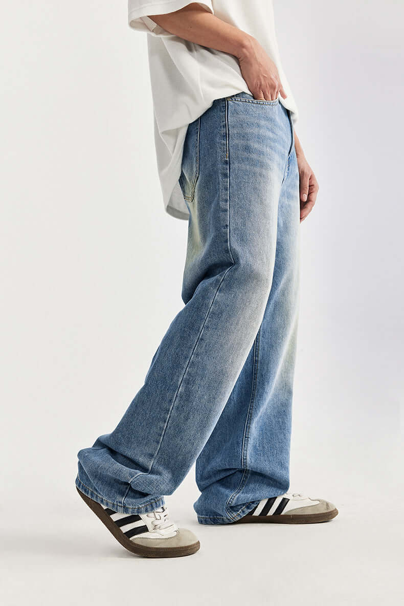 Herrjeans – Avslappnad Passform – Vida Ben – Bomullsdenim – Fullängd Vardagsstil
