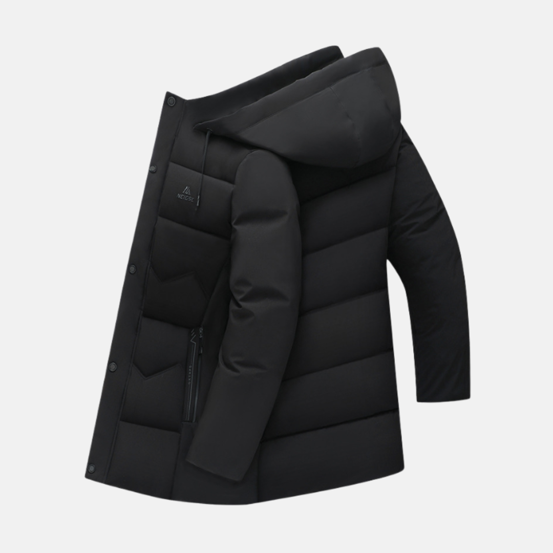 Herrjacka med Huva – Vadderad – Plushy Foder – Quiltad – Med Dragkedjefickor
