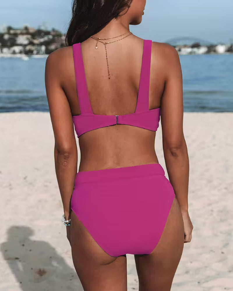 Dam Bikini Set – Hög Midja – Stödjande Passform – Stretchigt Andningsbart Tyg