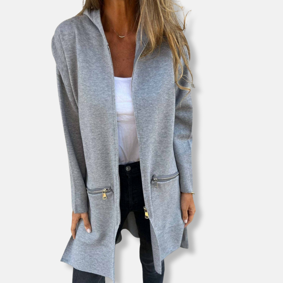 Damjacka med huva – Oversize passform – Knälång – Mjuk och andningsbar design