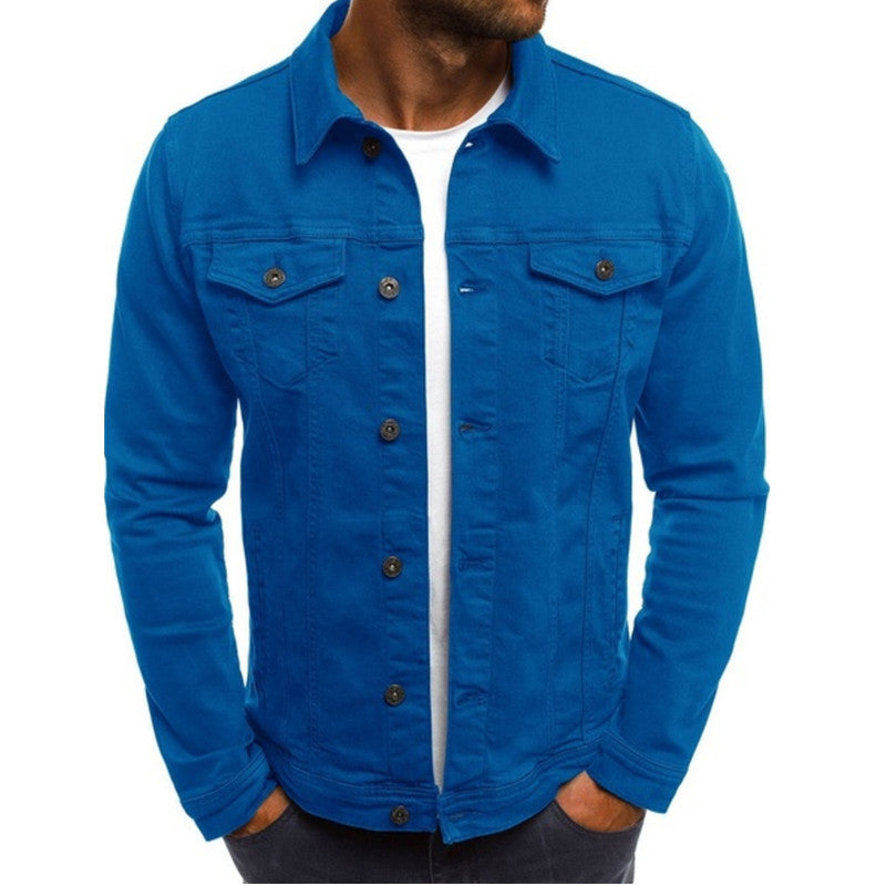Herrjeansjacka – Regular Fit – Knäppning fram – Bröstfickor – Klassisk design