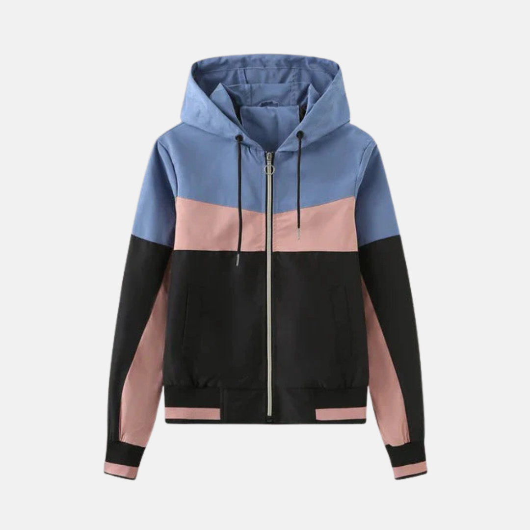 Damjacka med Huva – Lätt Vävt Tyg – Normal Passform – Hel Dragkedja – Fickor