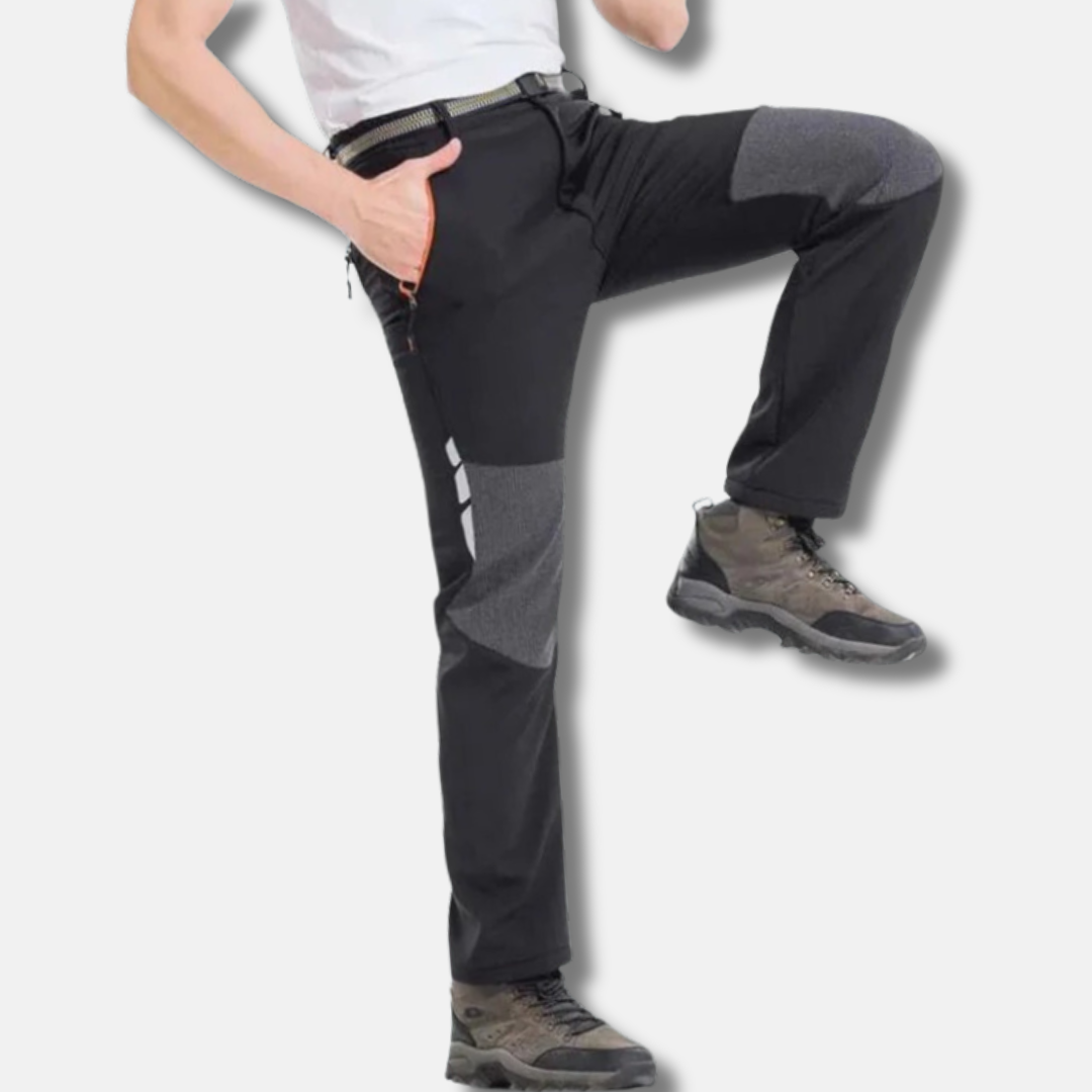 Herrbyxa för Utomhussport – Softshell – Slim Fit – Förstärkta Knän – Reflexdetaljer