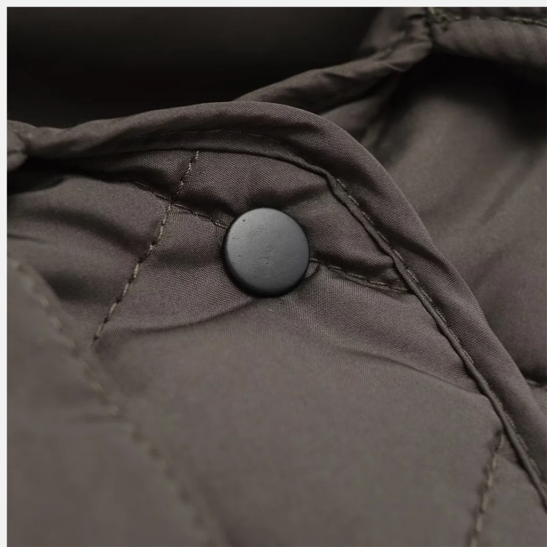 Damjacka Quiltad – Avslappnad Passform – Mellanlång – Diamantmönster – Vadderad